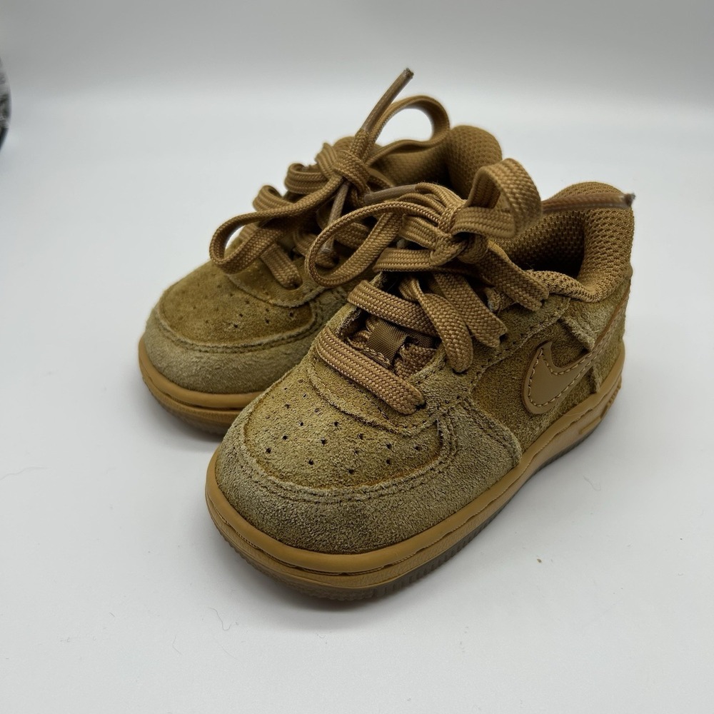 Nike Force 1 LV8 3 'Wheat' Toddler 4C Brown Suede Low Top Sneaker